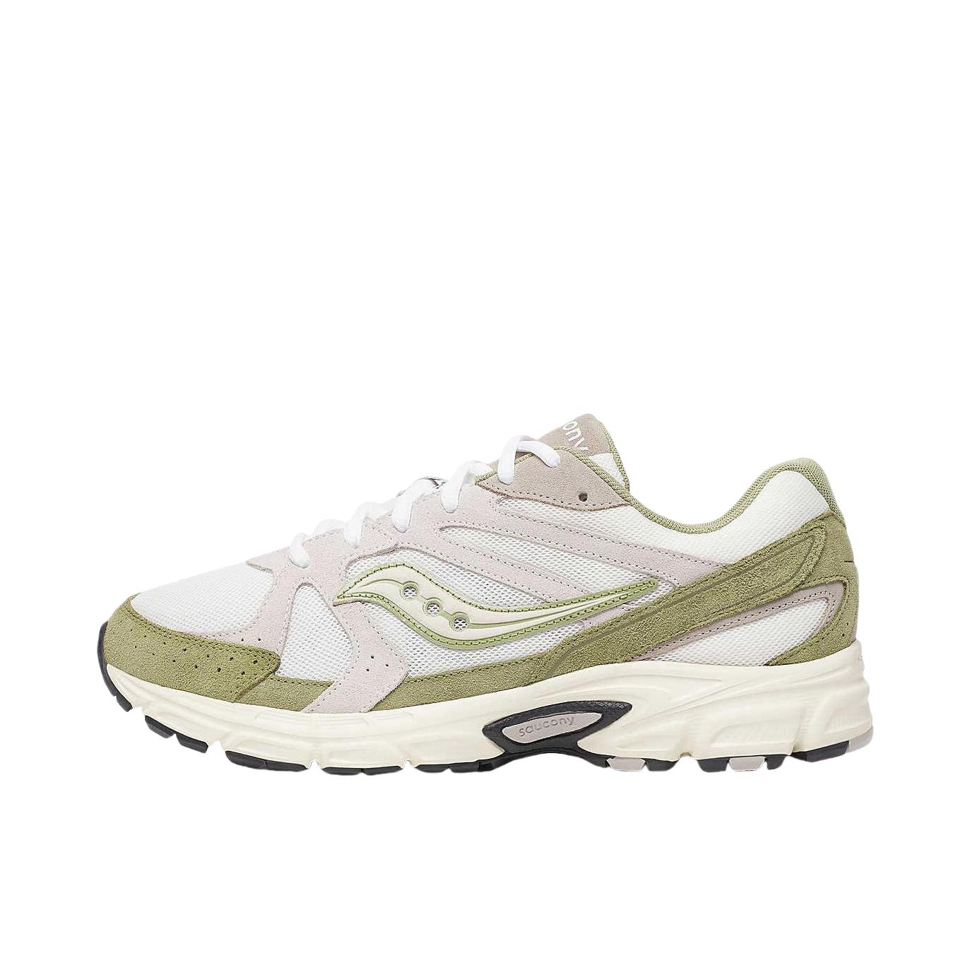 推荐商品：Saucony/索康尼 Ride Millennium 驭途 复古 系带 舒适缓震 防滑耐磨 网布 跑鞋 M宽/白色/绿色