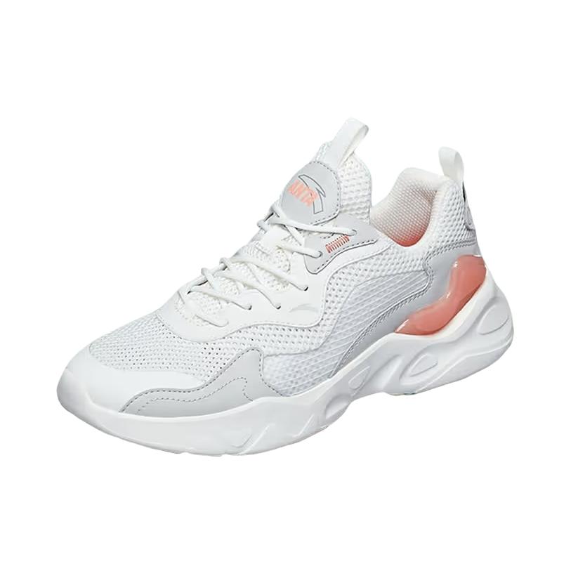 推荐商品：安踏 破茧 跑鞋 网面透气减震软底防滑耐磨轻便舒适百搭 女款/白色 