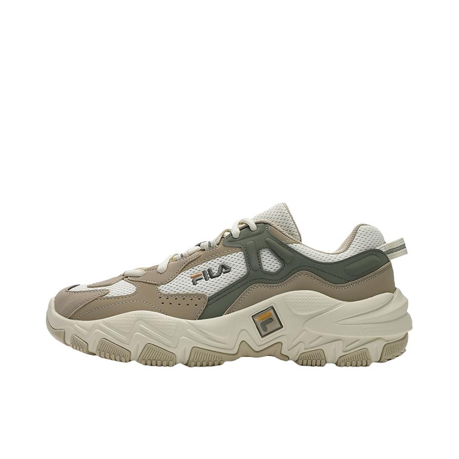 推荐商品：FILA/斐乐 Ravagement 掠夺者 运动休闲鞋 缓震复古增高慢跑 芦笋白/凝石灰
