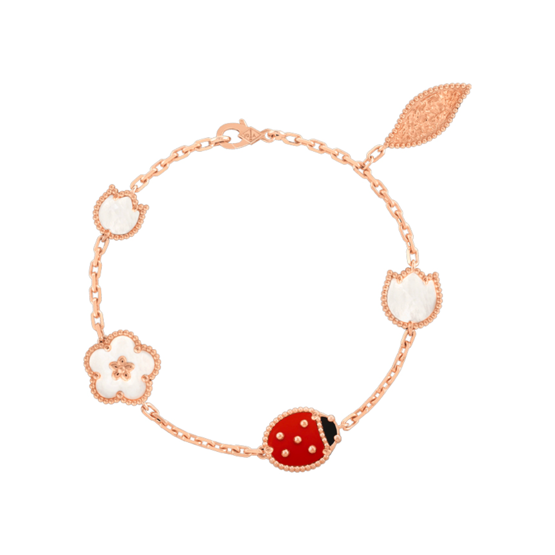 Van Cleef&Arpels/梵克雅宝 Lucky Spring系列 珍珠母贝玫瑰金手链 VCARP7RR00