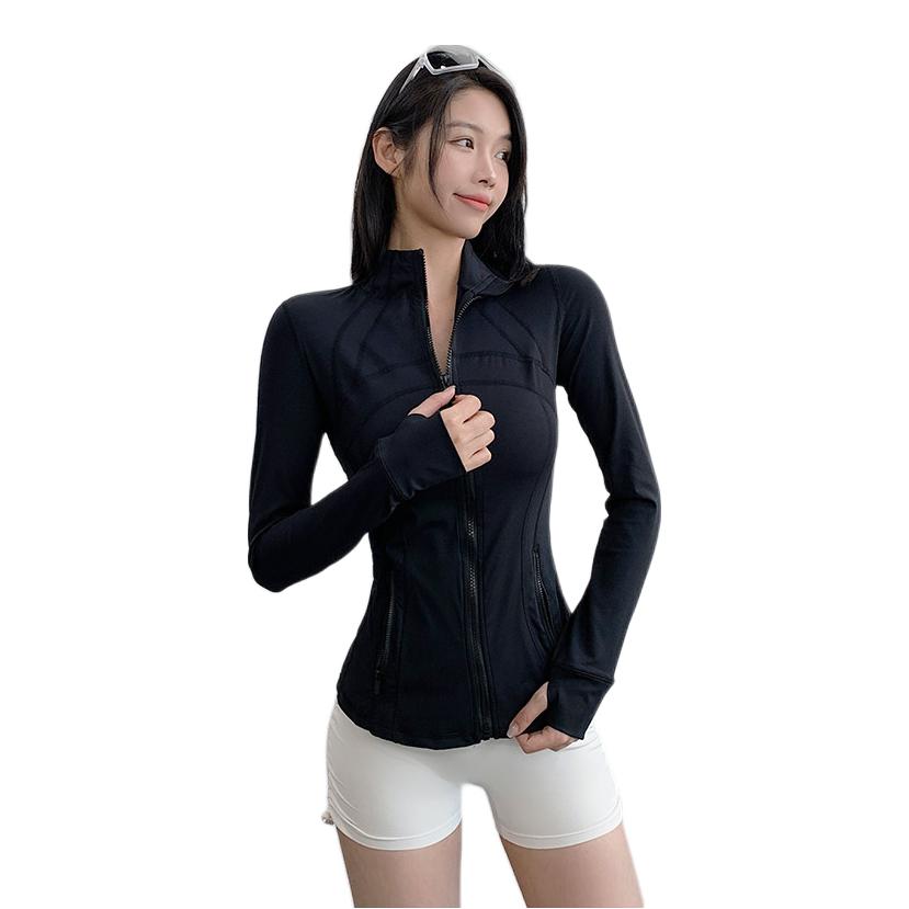 推荐商品：annerun 速干修身保暖透气拉链立领瑜伽服 女装 WTI42-8 黑