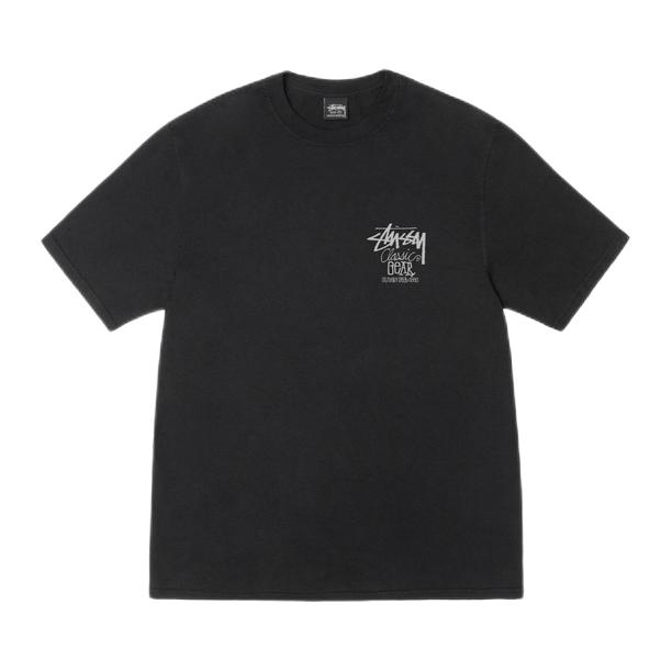 推荐商品：Stussy/斯图西 SS25 经典罗纹落肩袖字母印花图案短袖T恤 1905084 黑