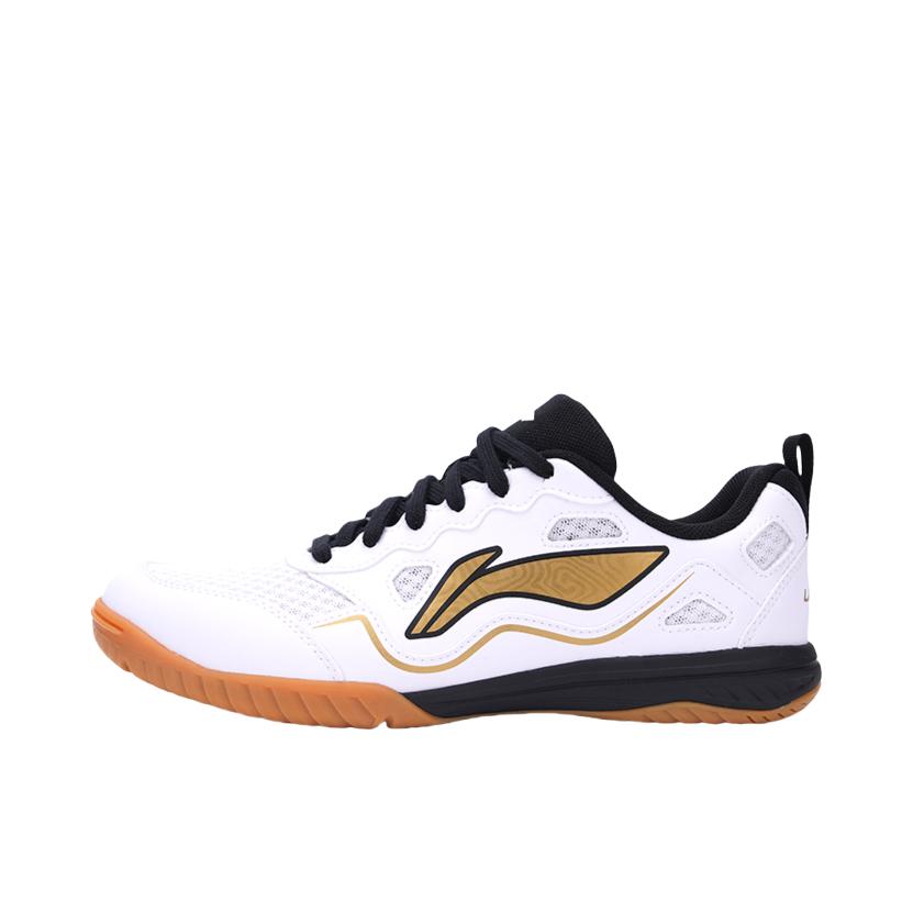 推荐商品：李宁 鹰眼3.0ESS 运动 防滑 耐磨 透气 缓震 训练 乒乓球鞋 标准白/亮金色