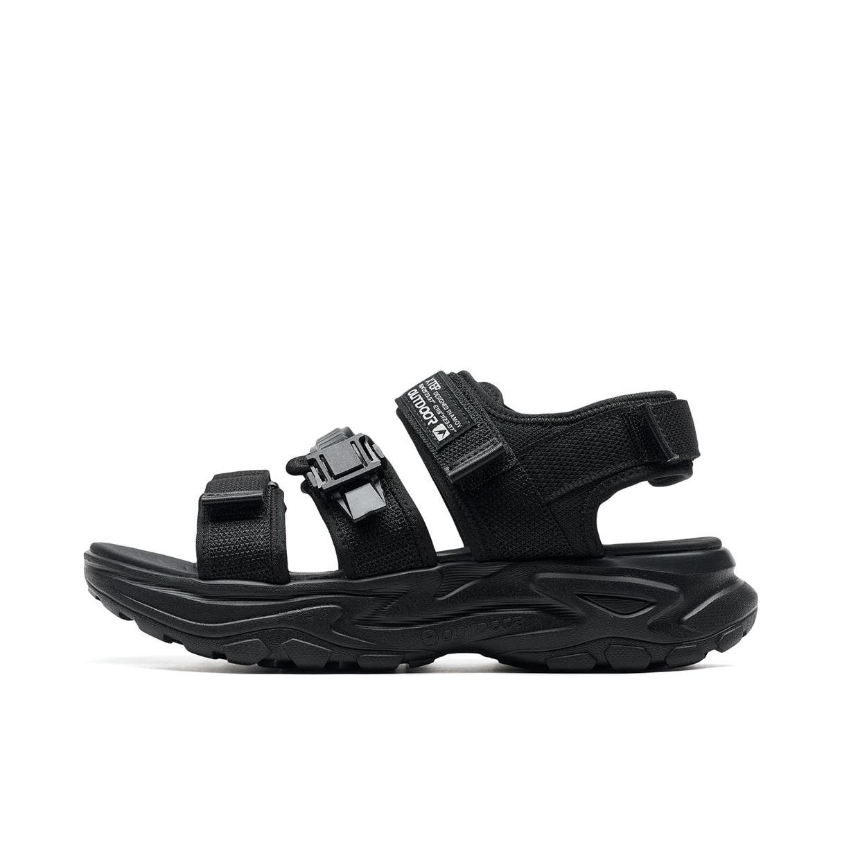 推荐商品：特步 行空 百搭 情侣 魔术贴 户外 凉鞋 男款/正黑色