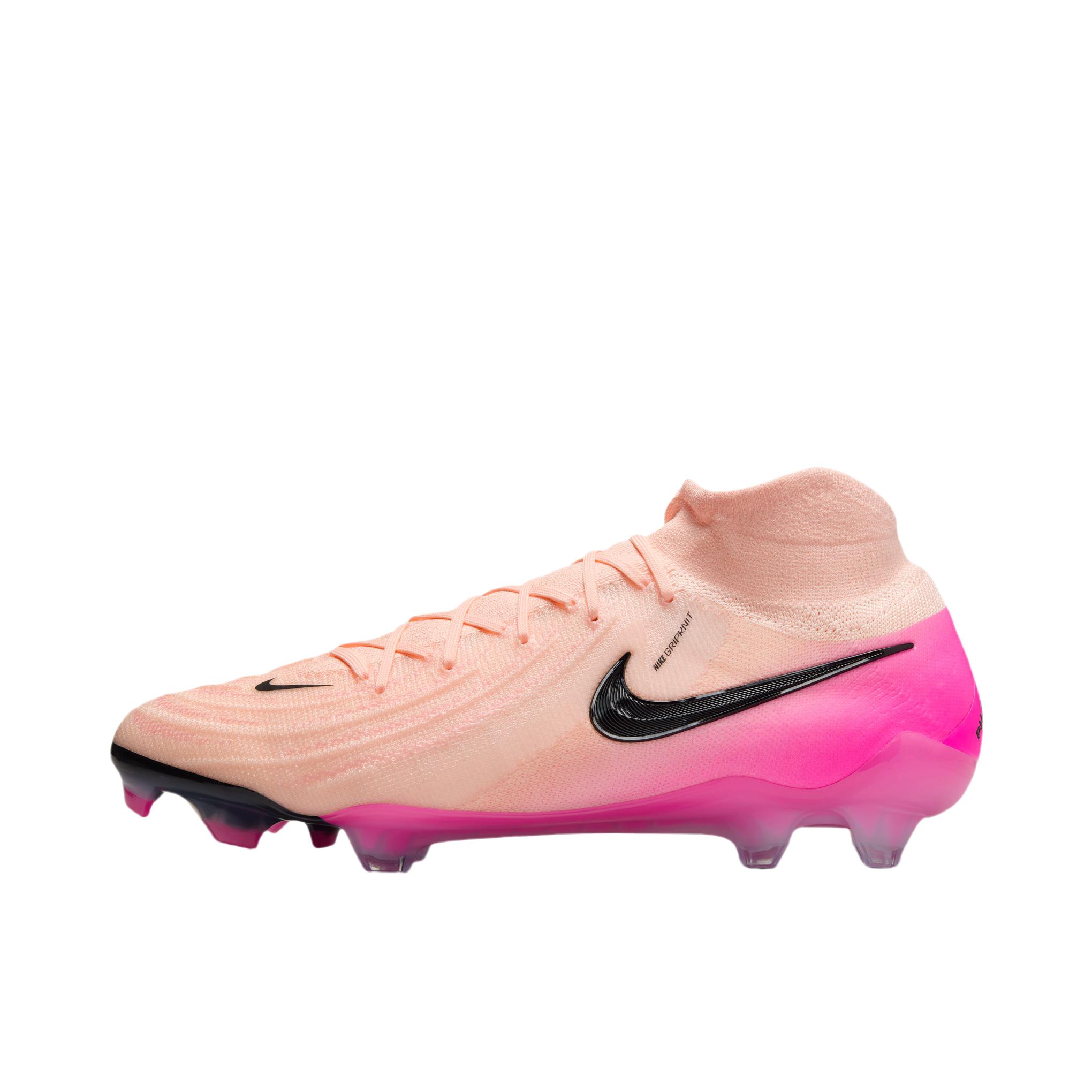 推荐商品：Nike Phantom Luna 2 Elite FG/MG 顶级 胶质混钉 多场地 防滑耐磨 舒适轻便 圆头 硬质 钉鞋 足球鞋 浅深红/黑色/爆炸粉