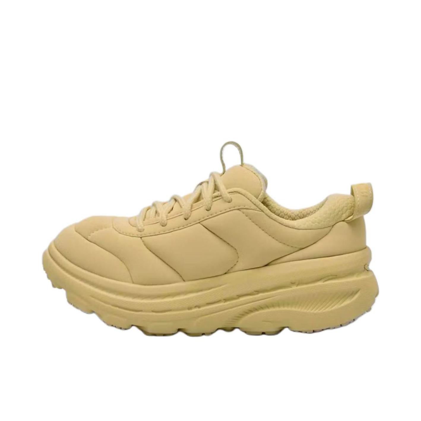 推荐商品：HOKA ONE ONE BONDI B3 复古 缓震 透气 圆头系带 厚底 回弹 运动休闲鞋 MARNI联名/黄色