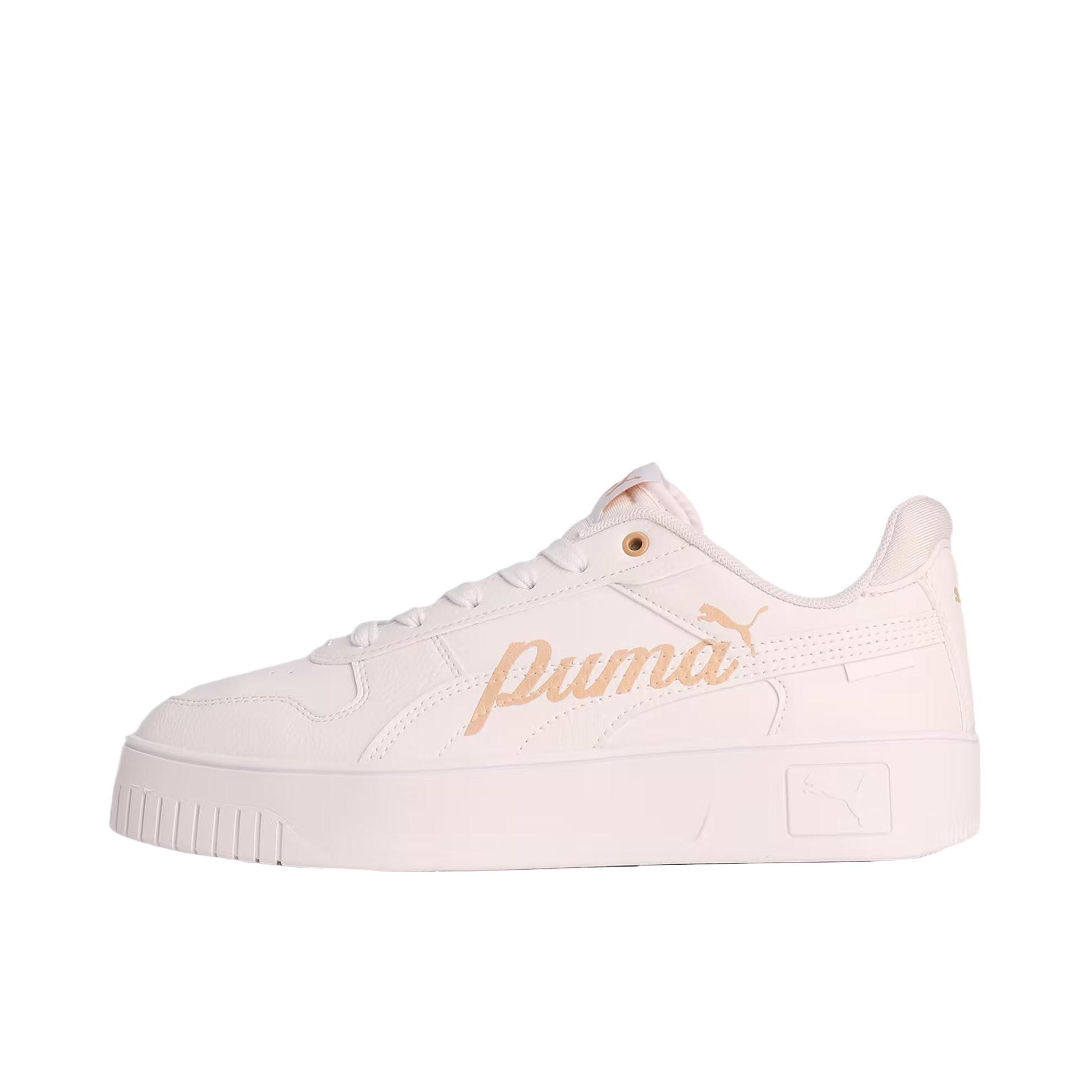 推荐商品：Puma/彪马 Carina street 厚底鞋 板鞋 防滑耐磨减震百搭轻便透气舒适休闲复古运动增高抓地 女款/粉色/白色