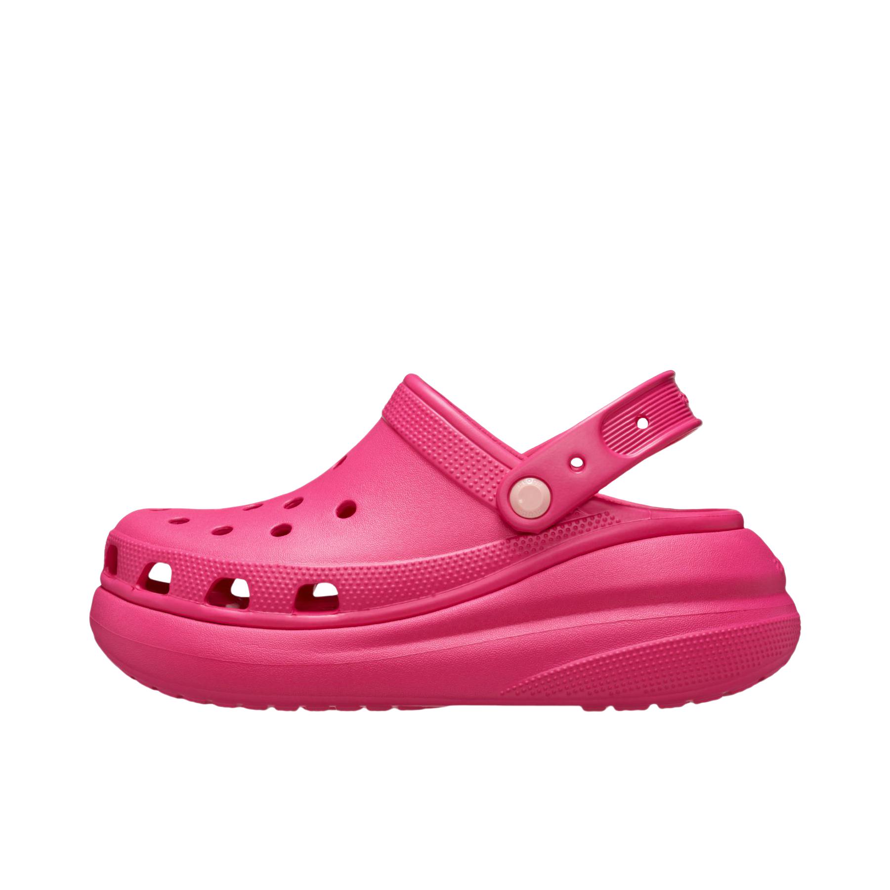 推荐商品：Crocs/卡骆驰 Classic Crush Clog 泡芙 包头 防水运动 增高 洞洞鞋 凉鞋 火龙果色 