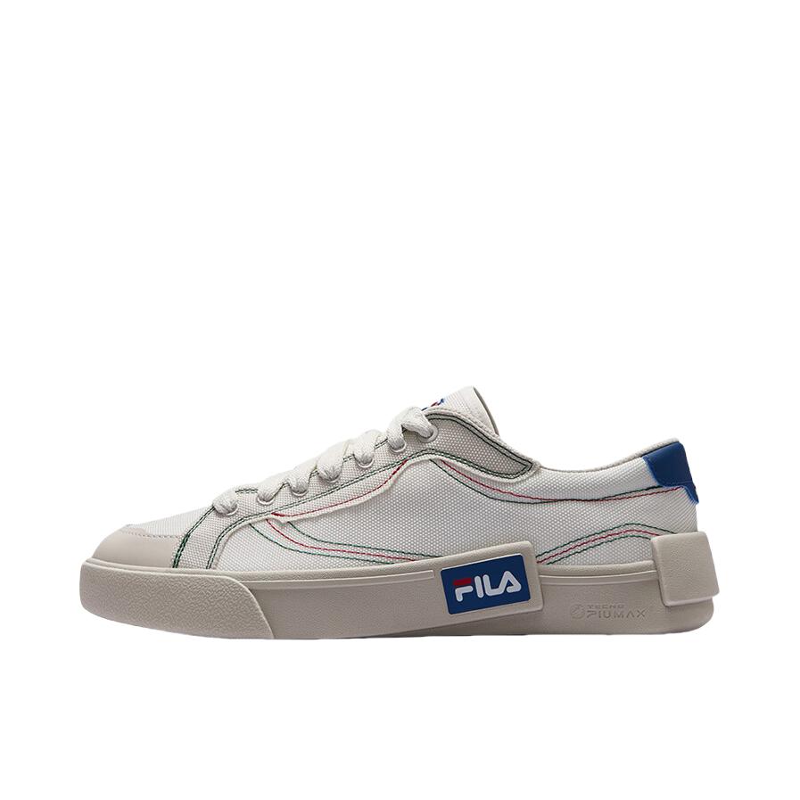 推荐商品：FILA/斐乐 POP 轻质透气 耐磨防滑 街拍潮流时尚 休闲百搭 帆布鞋 雾霾灰/海盗黑
