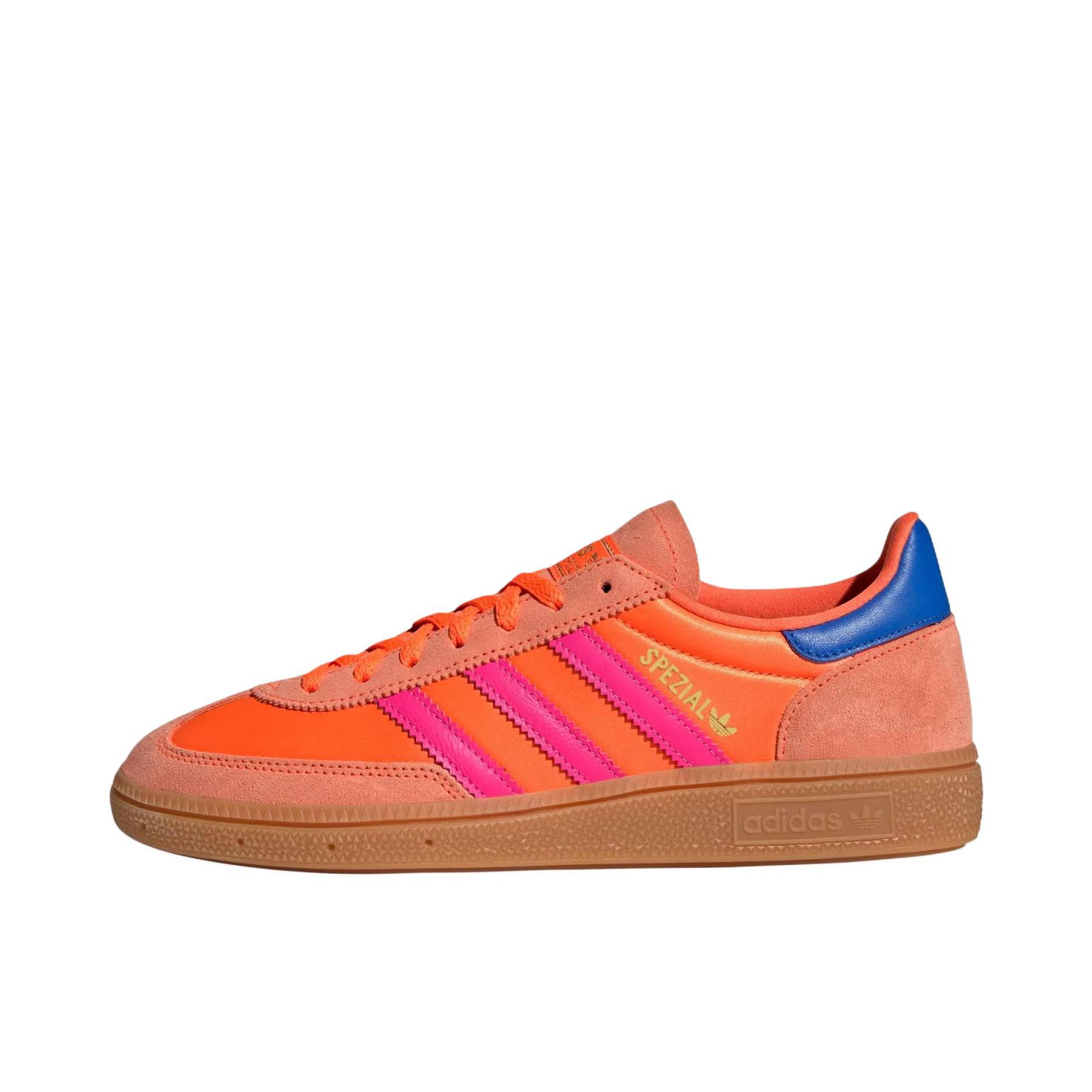 推荐商品：adidas Originals Handball Spezial 薄底鞋 T头鞋 德训鞋 板鞋 简约百搭复古轻便防滑耐磨贴合圆头耐穿 女款/太阳橙/透明粉红/蓝色 