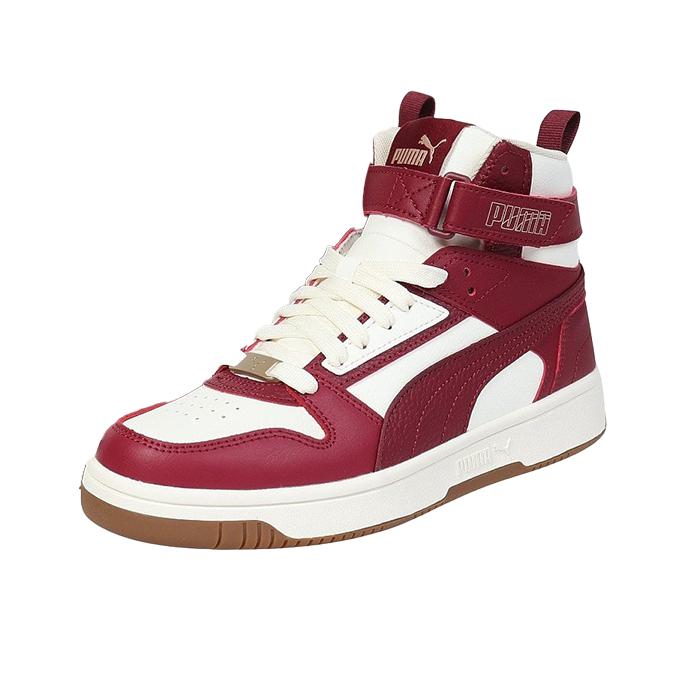推荐商品：Puma/彪马 Rebound Joy 板鞋 防滑耐磨减震透气拼接复古百搭圆头贴合休闲运动篮球风 红色/白色