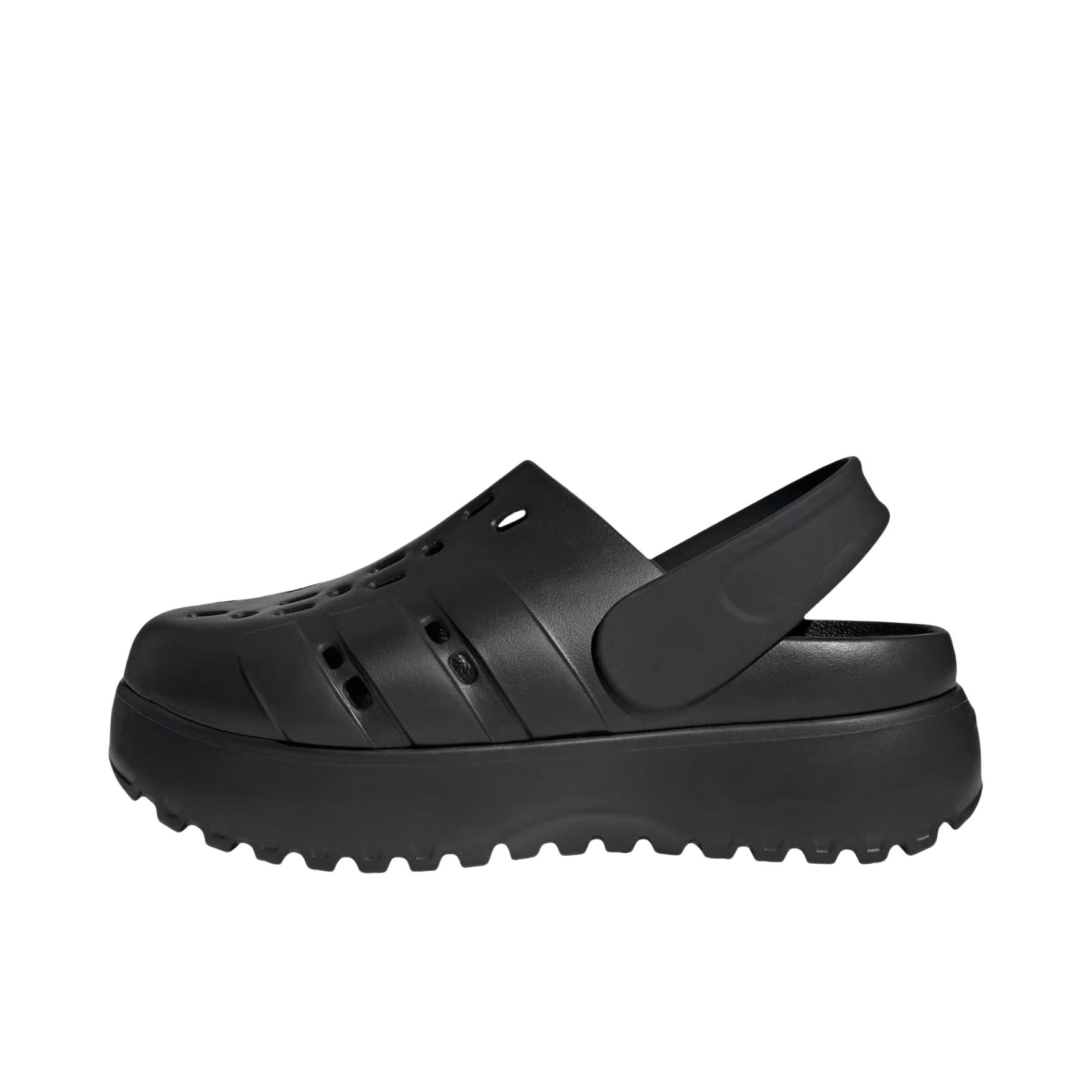 推荐商品：adidas Adilette Clog Platform 凉鞋 包头中跟厚底增高轻运动 黑色
