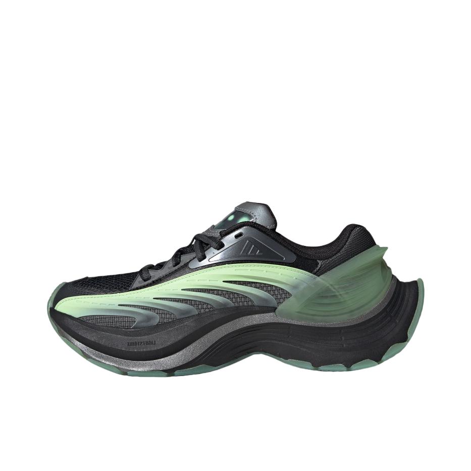 推荐商品：adidas XLG MTW 跑鞋 织物防滑耐磨低帮 黑色/亮金属铁灰/亮光绿