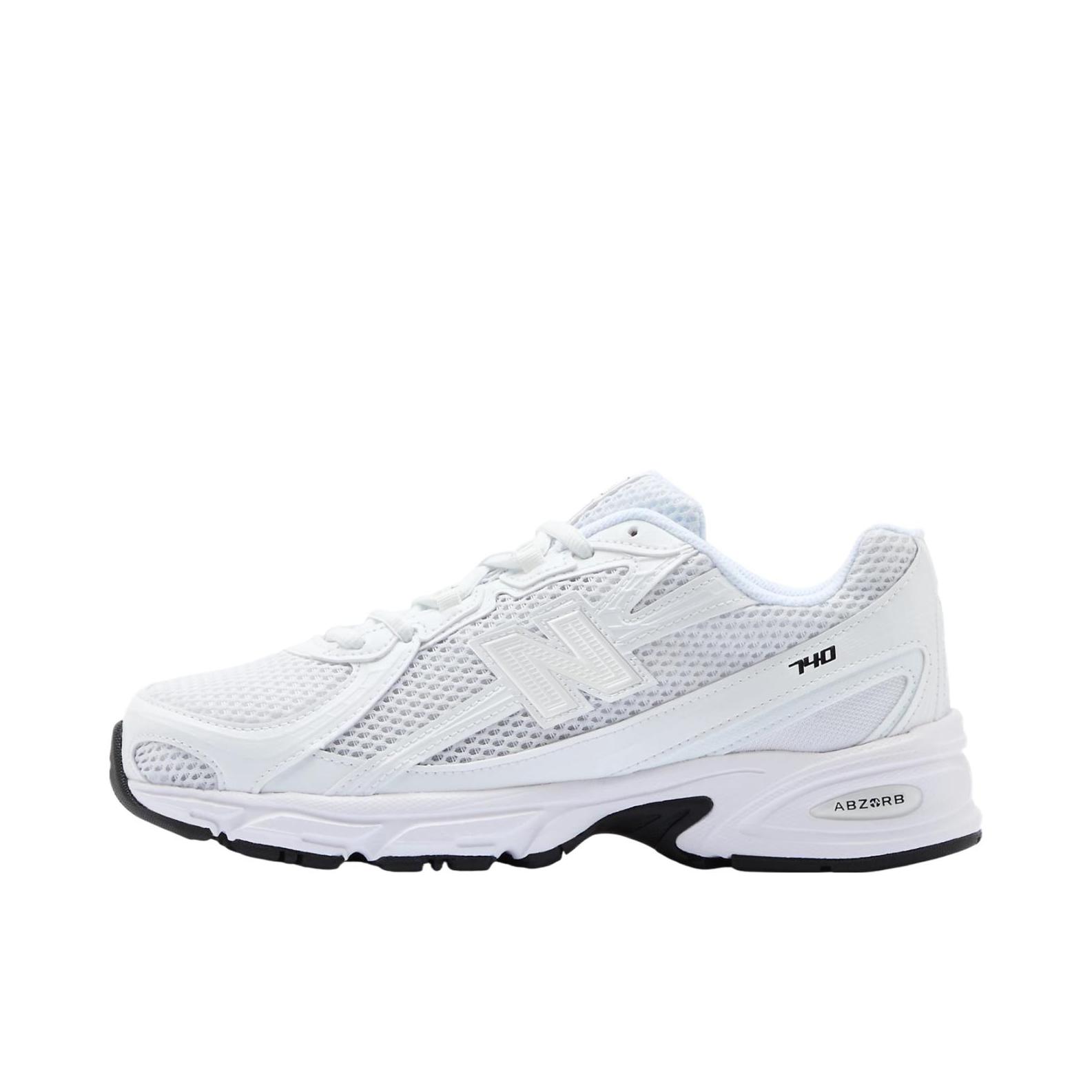推荐商品：New Balance 740 跑鞋 增高防滑耐磨透气低帮系带拼接圆头千禧风贴合支撑耐穿 D宽/白色/黑色
