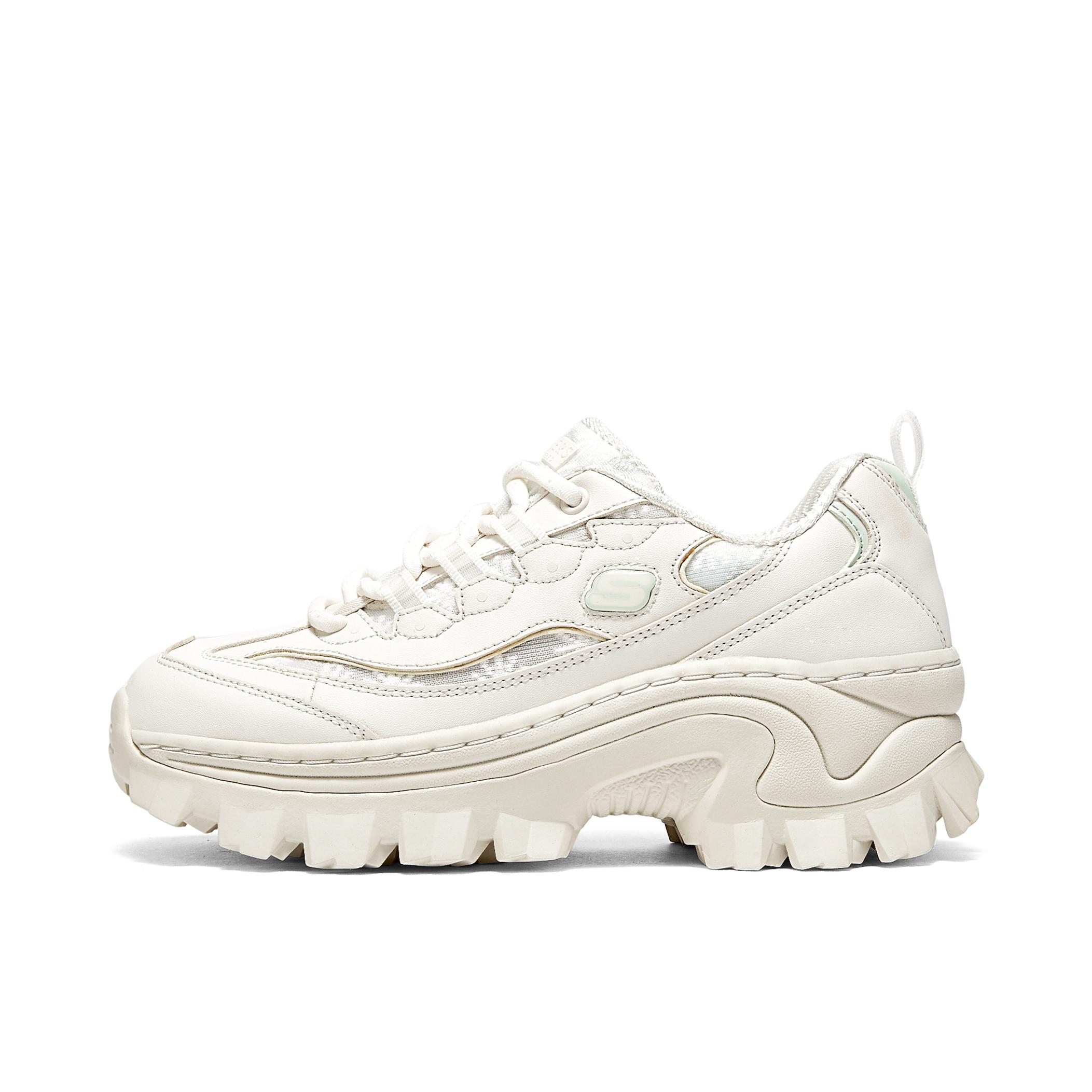 推荐商品：Skechers/斯凯奇  Street  蜜糕鞋 老爹鞋  防滑耐磨缓震轻便增高轻盈百搭休闲运动  女款/白色/绿色