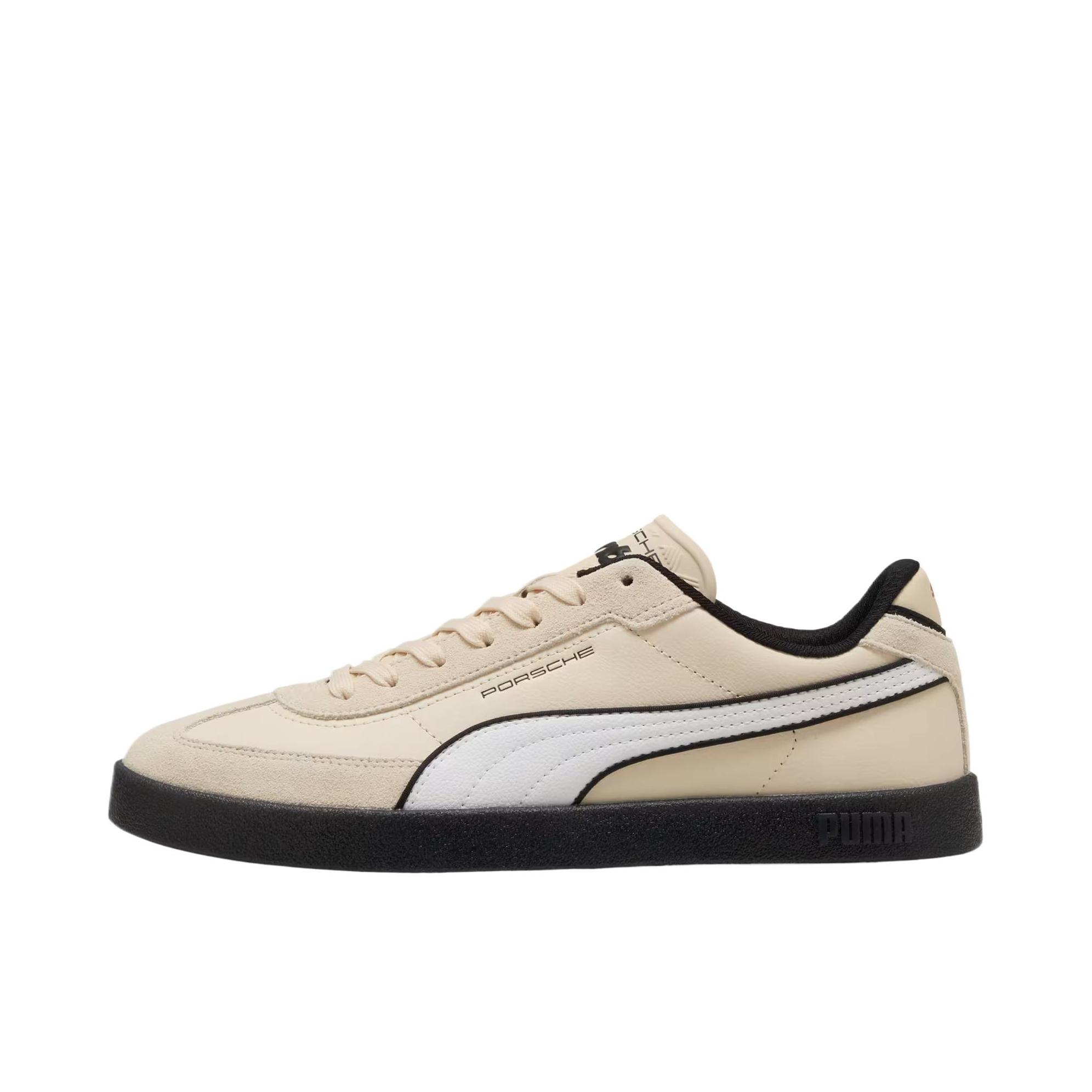 推荐商品：Puma/彪马 Club II Era T头鞋 德训鞋 板鞋 薄底防滑耐磨轻便低帮系带复古百搭支撑圆头贴合 Porsche 保时捷联名/米色