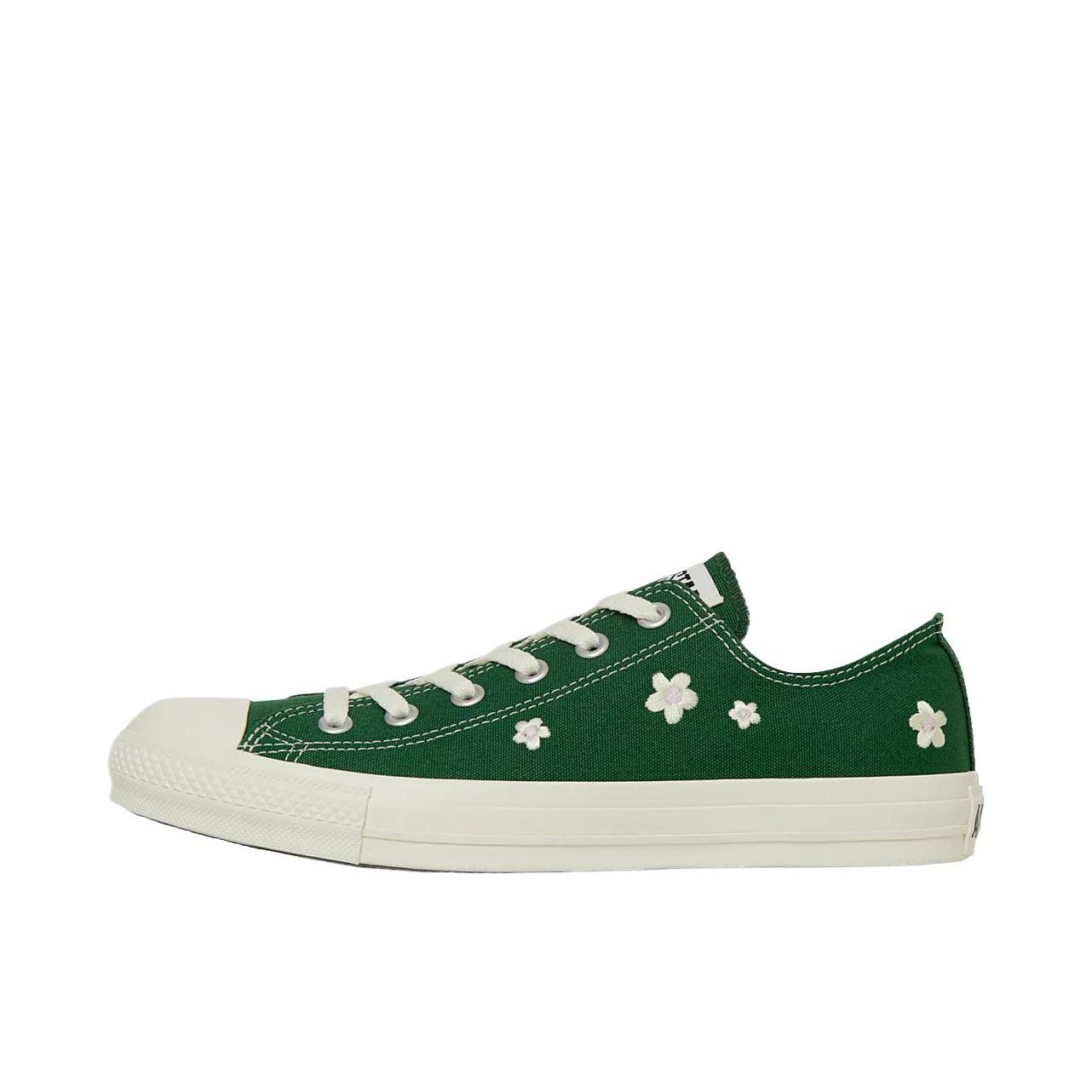 推荐商品：Converse/匡威 ALL STAR FLW OX 帆布鞋 低帮圆头平跟橡胶贴合 森林绿