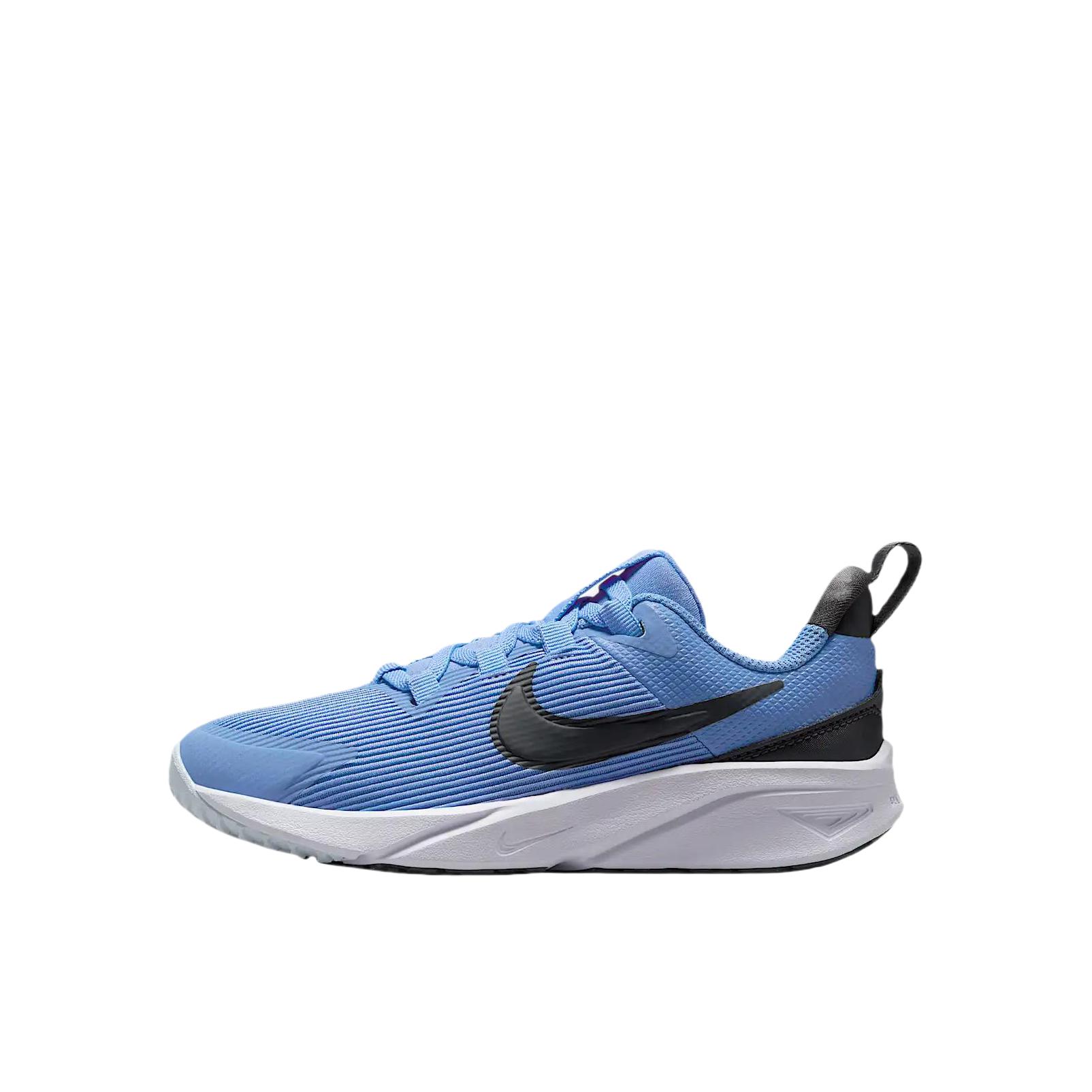 推荐商品：Nike  Star Runner 4  缓震回弹 舒适轻便 支撑 免系带 运动鞋儿童 跑步鞋 小童/蓝色/白色/黑色