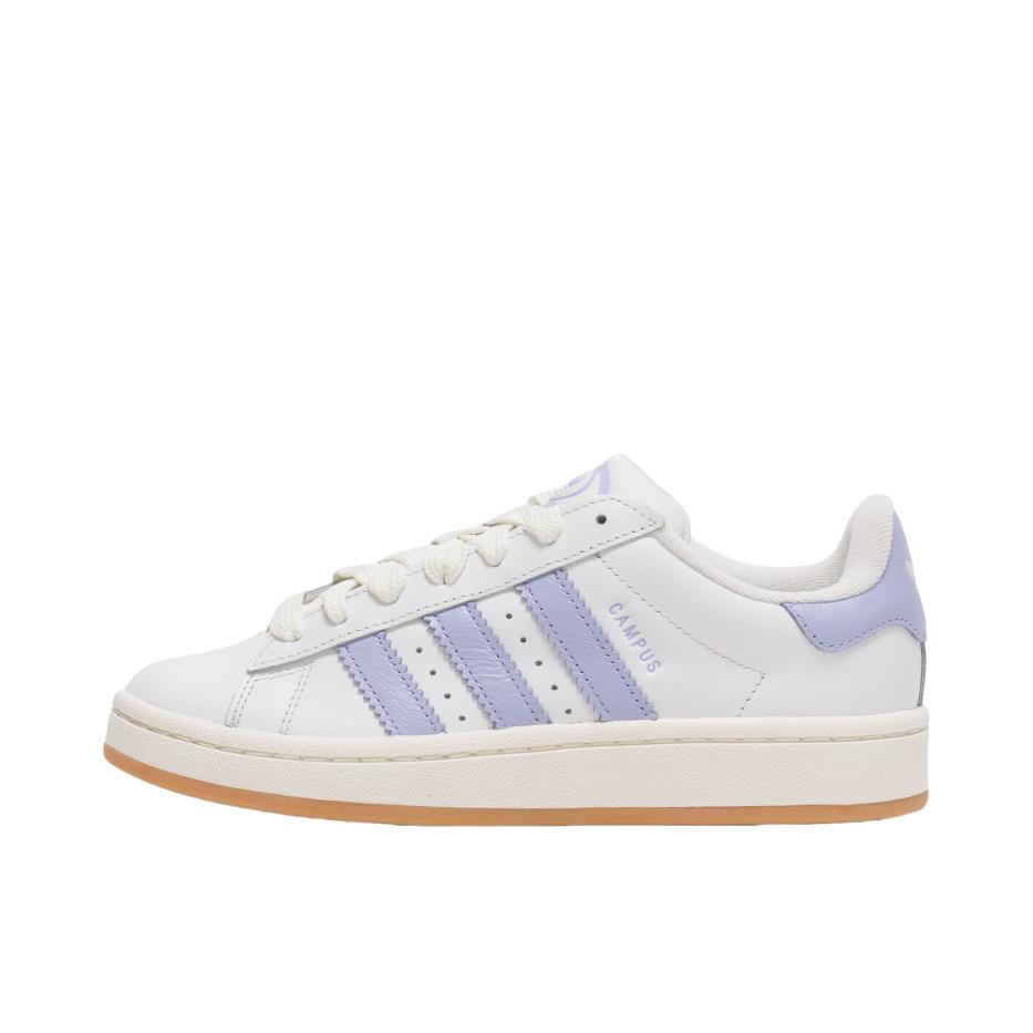 推荐商品：adidas Originals Campus 00s 板鞋 面包鞋 复古缓震透气轻便薄底贴合耐穿圆头包裹性平跟支撑 白色/淡紫色