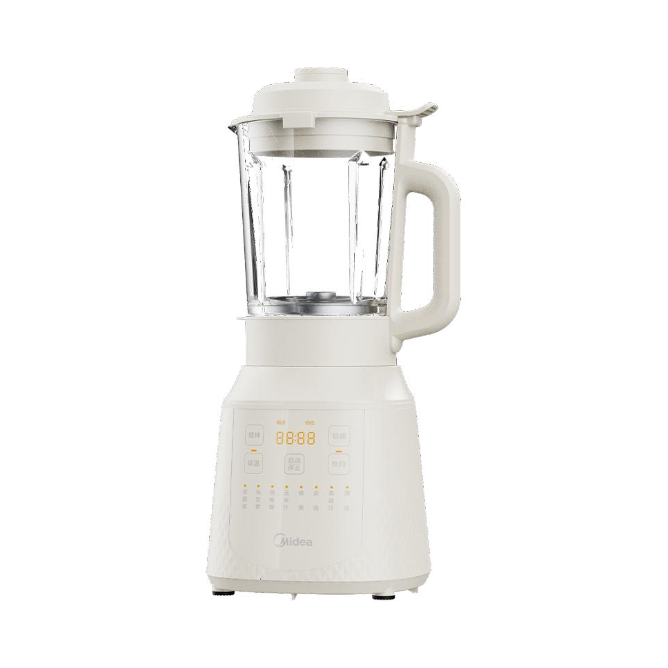 Midea/美的 破壁机 1.75L 多功能 家用 定时 低音 降噪 辅食 五谷杂粮 预约加热 免过滤 免煮 保温 可拆洗 无渣 双豆浆模式 奶白色