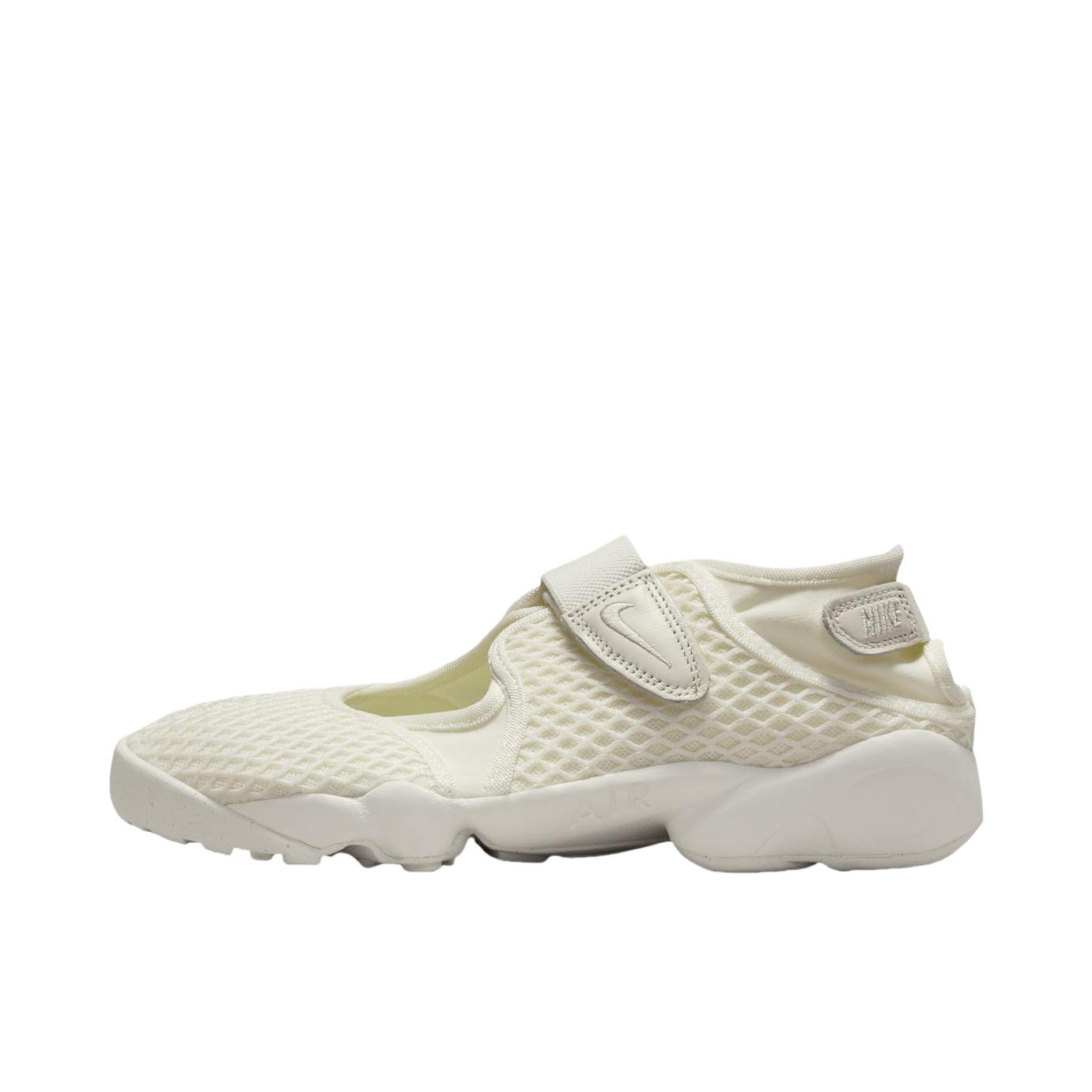 推荐商品：Nike Air Rift 分趾 防滑耐磨 缓震回弹 网面透气 舒适轻便 沙滩 魔术贴 百搭 运动休闲鞋 乳白色