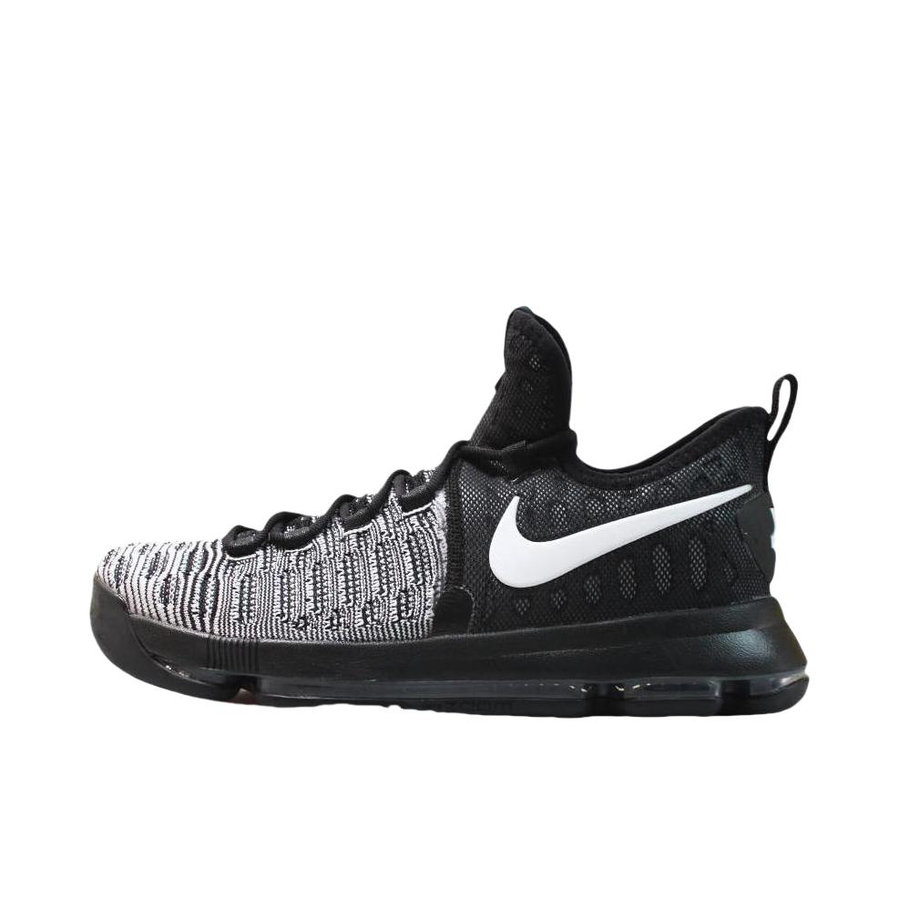 推荐商品：Nike KD 9 实战耐磨 舒适透气 防滑轻便 圆头 运动 减震 篮球鞋 lack White 黑白