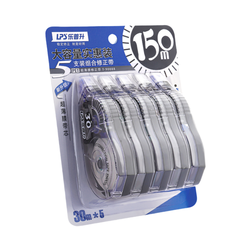 推荐商品：LPS/乐普升 大容量款 30m*5mm/支 多色组合装 修正带 T-90088 霸气学习文具