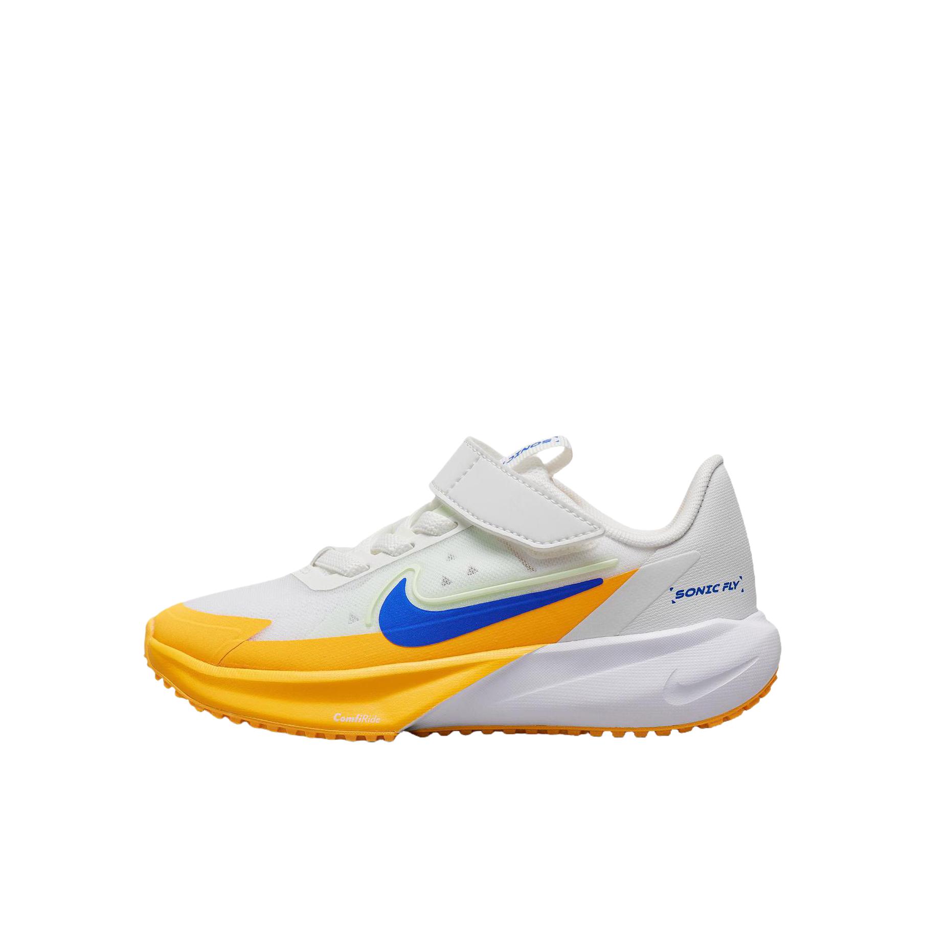 推荐商品：Nike  SONIC FLY 超音速号  魔术贴 运动鞋儿童 跑步鞋 小童/白色/黄色