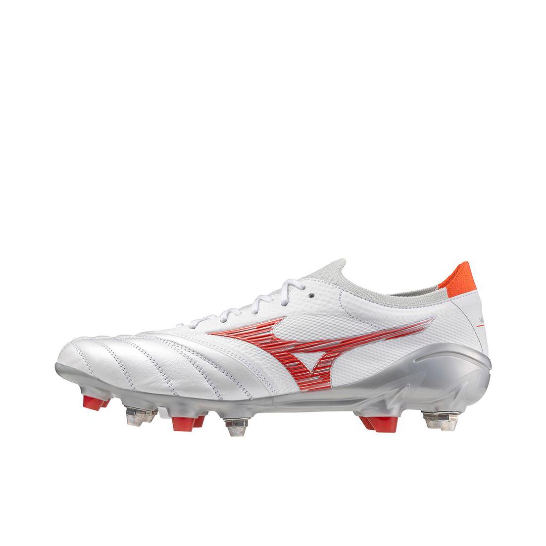 推荐商品：Mizuno/美津浓 MORELIA NEO 4 Pro AG 次顶级 胶质短钉 轻便 足球鞋 白色/红色