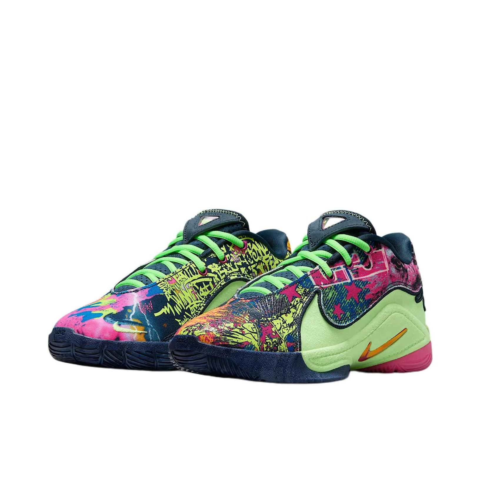 推荐商品：Nike LeBron 22 篮球鞋 抗扭舒适减震防滑耐磨时尚百搭训练冬季轻便支撑 鸳鸯款/大童/绿色/蓝色
