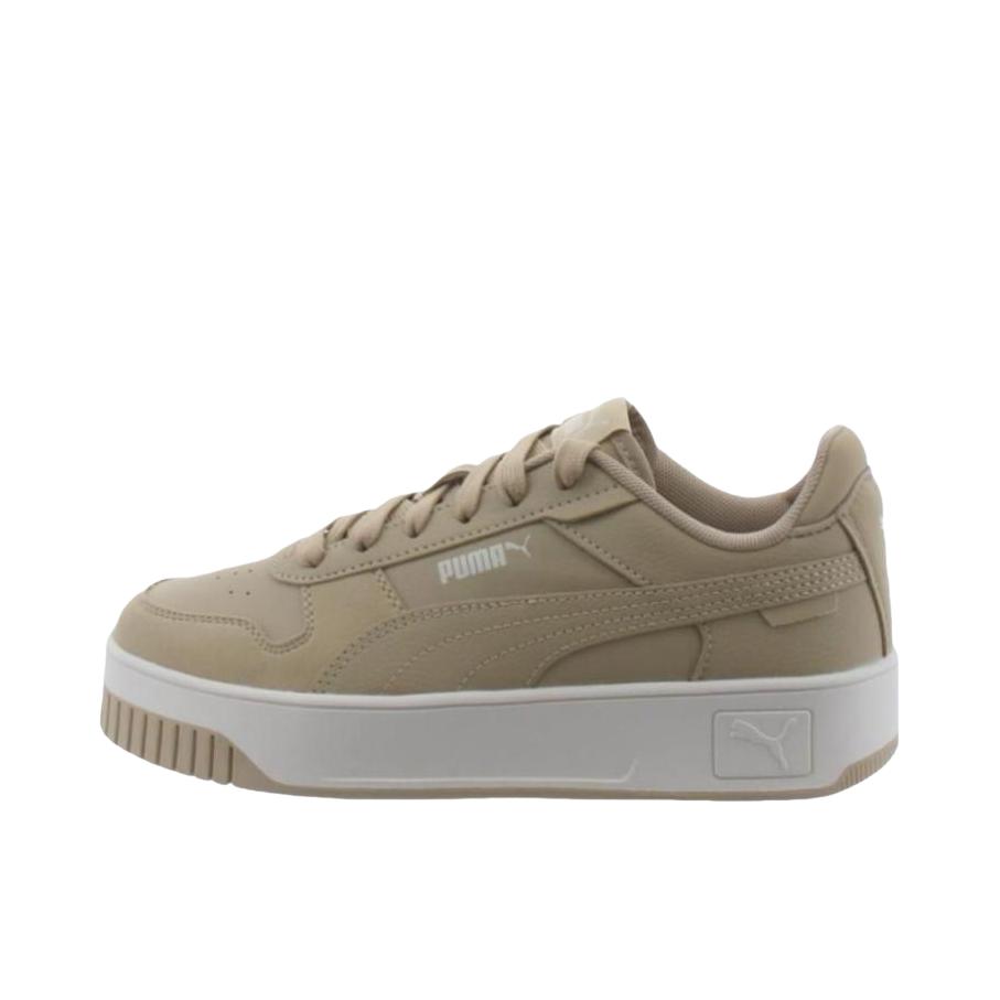 推荐商品：Puma/彪马 Carina street 厚底鞋 板鞋 防滑耐磨减震百搭轻便透气舒适休闲复古运动增高抓地 女款/浅棕色