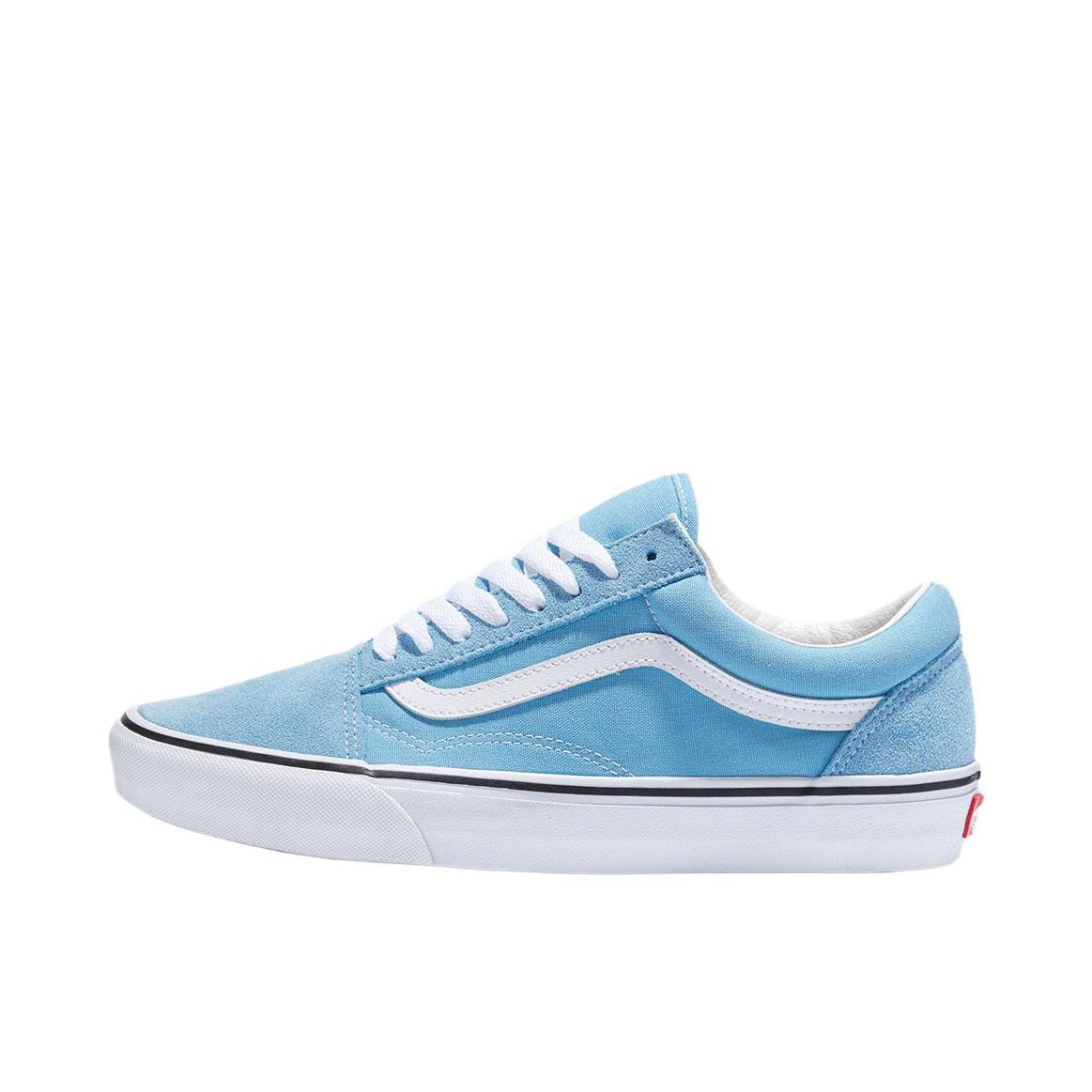 推荐商品：Vans/范斯 Old Skool 滑板鞋 板鞋 轻便防滑复古舒适经典 浅蓝色/纯白色