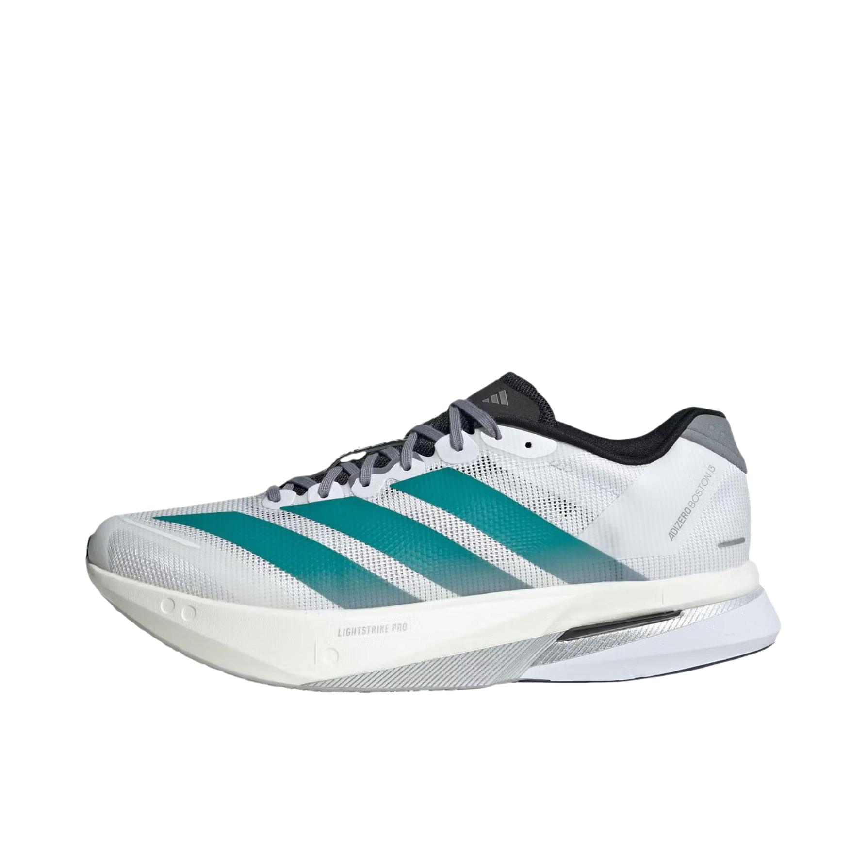adidas Adizero Boston 13 低帮 系带 防滑耐磨 透气 玻纤柱 竞训 跑鞋 太田苍生同款/白色/青色