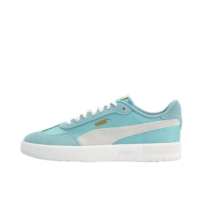 推荐商品：Puma/彪马 ASCENSO 德训鞋 运动休闲鞋 复古防滑耐磨拼接舒适低帮薄底流光风 热带湖蓝/白色/金色