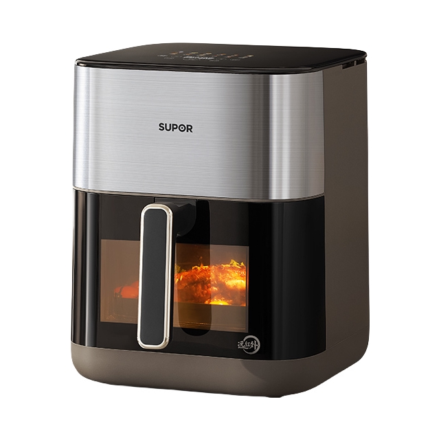 推荐商品：SUPOR/苏泊尔 双热源系列 空气炸锅 6L 多功能 智能 家用 远红外可视 不用翻面 嫩炸 烤炸一体 触控 薯条机