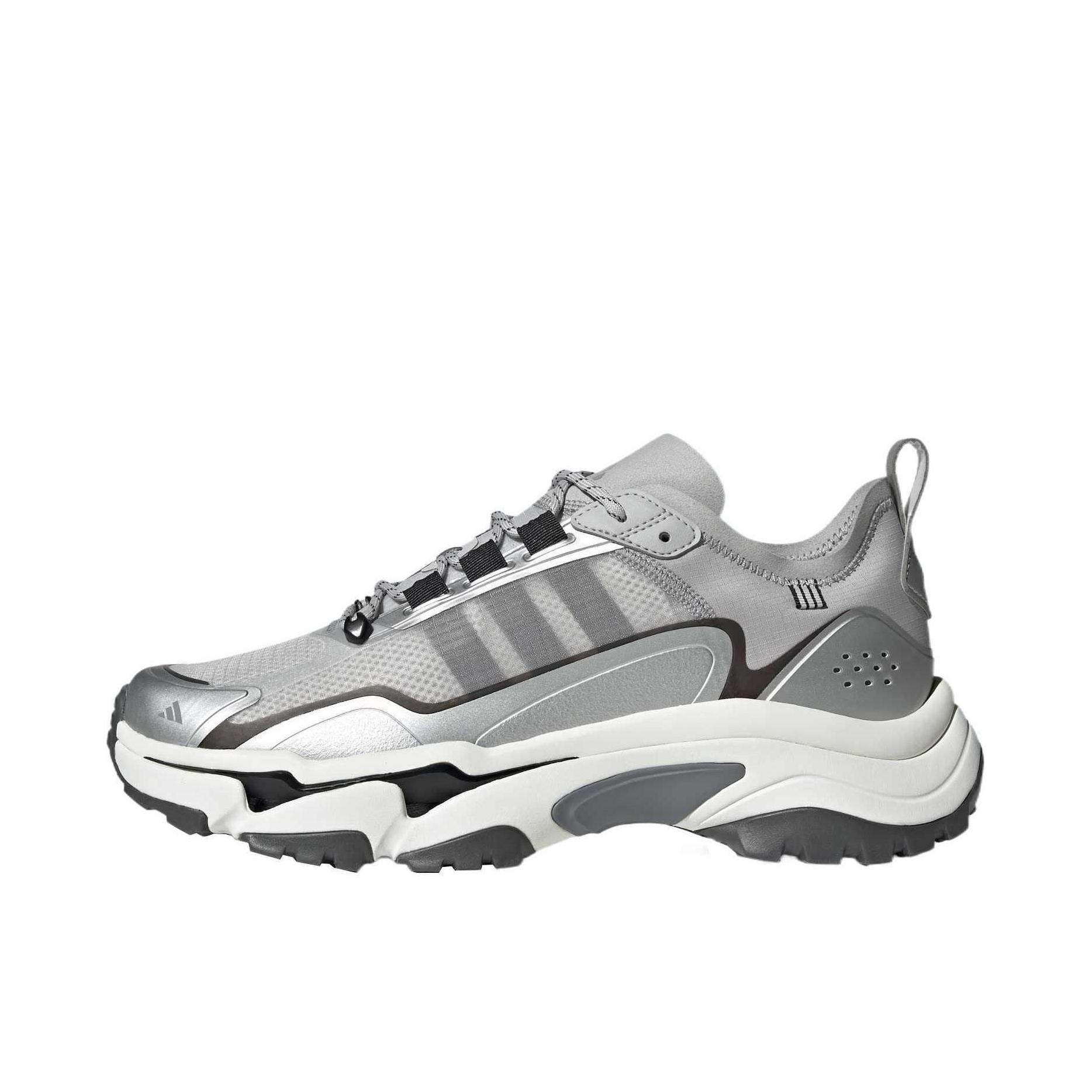 推荐商品：adidas Citywowlk 跑鞋 增高耐磨稳定缓震回弹织物轻运动越野风 浅灰色/黑色/金属银