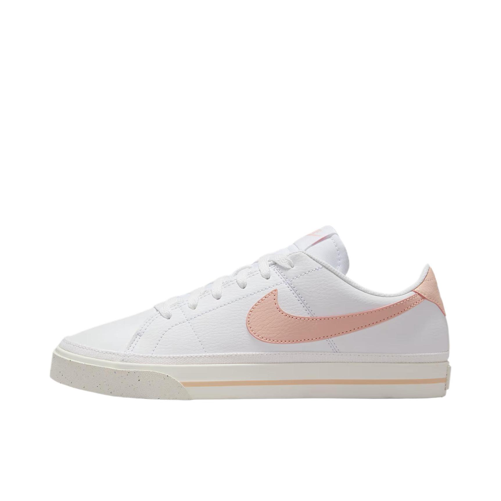 推荐商品：Nike Court Legacy 板鞋 复古舒适透气防滑耐磨休闲运动一脚蹬 女款/白色/浅粉色