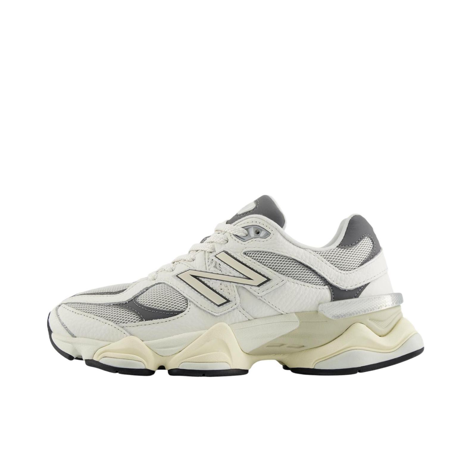 推荐商品：New Balance 9060 跑鞋 绒面革舒适减震网面透气防滑耐磨拼接复古增高圆头贴合耐穿 D宽/白色/灰色