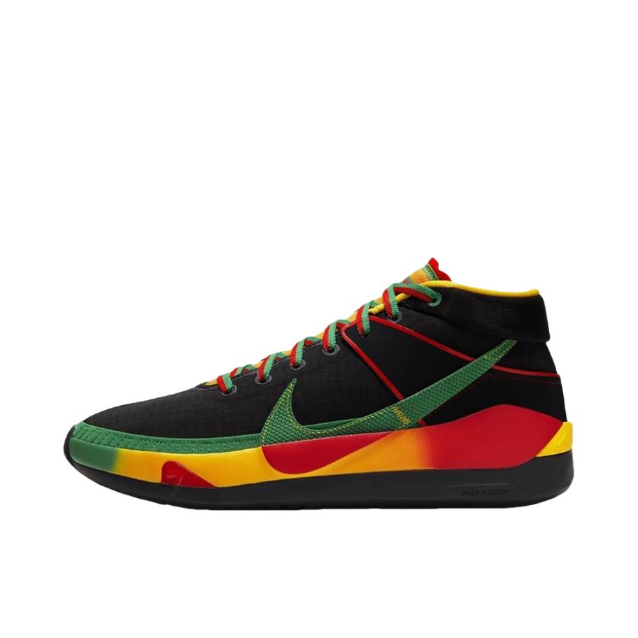 推荐商品：Nike Zoom KD 13 杜兰特 防滑耐磨 缓震回弹 包裹性 圆头 支撑 实战 篮球鞋 Rasta 黑色/大学红/幸运绿/速度黄