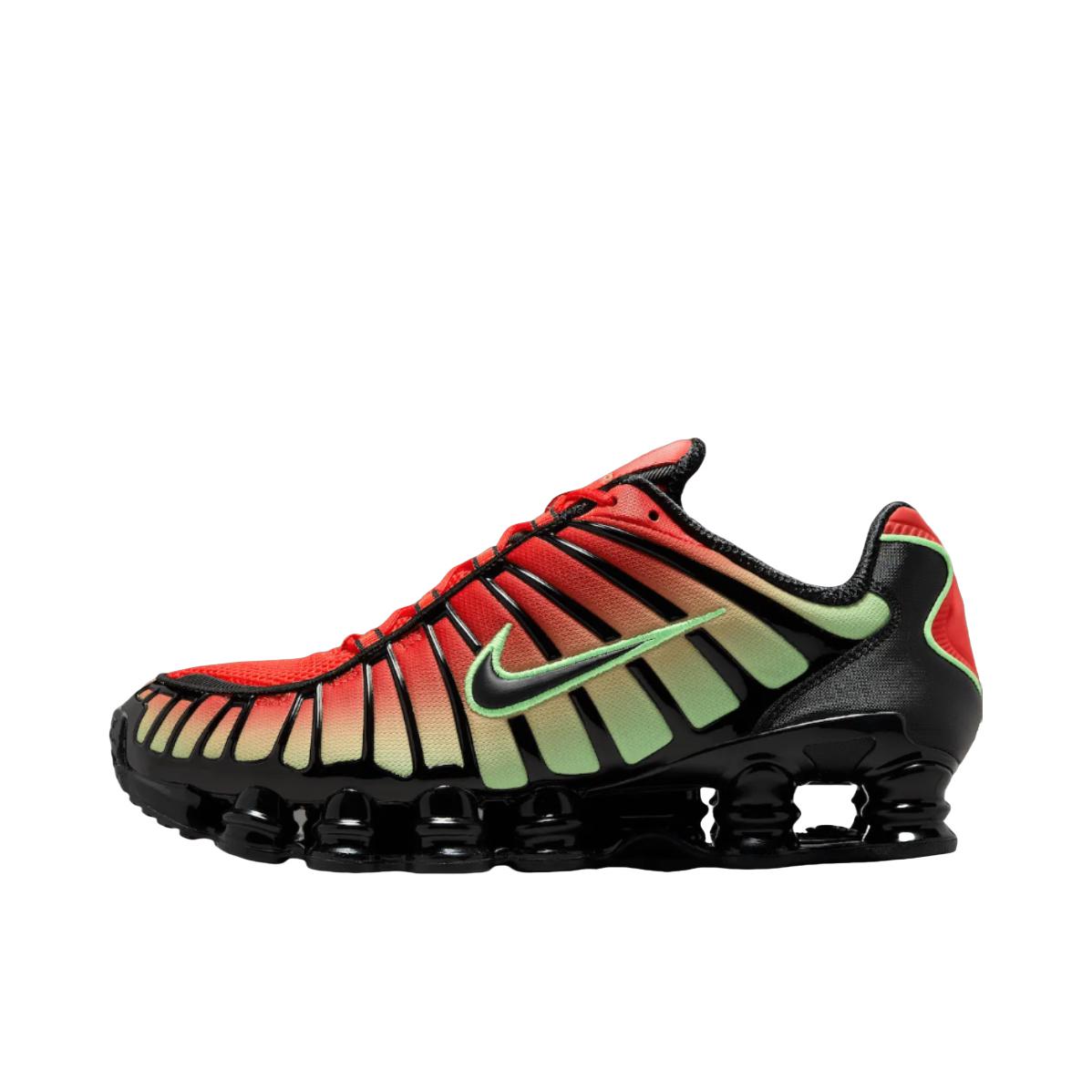 推荐商品：Nike Shox TL 运动休闲鞋 全掌气柱缓震回弹透气防滑耐磨百搭复古贴合圆头 绿色/红色