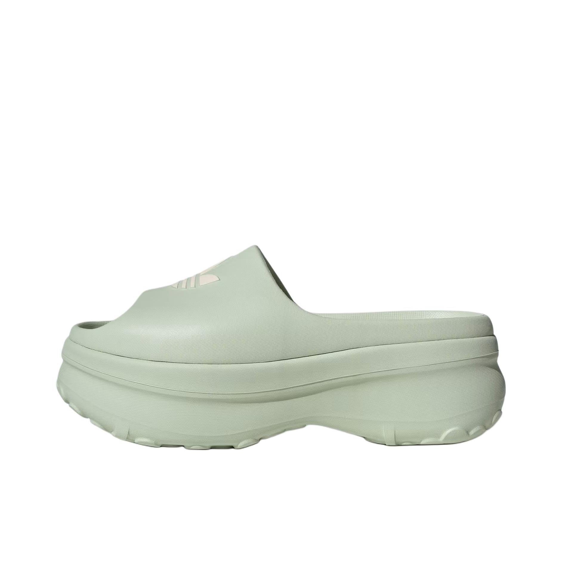 推荐商品：adidas Originals AdiFOM Stan 防滑 一字 中跟 厚底 拖鞋 女款/绿色