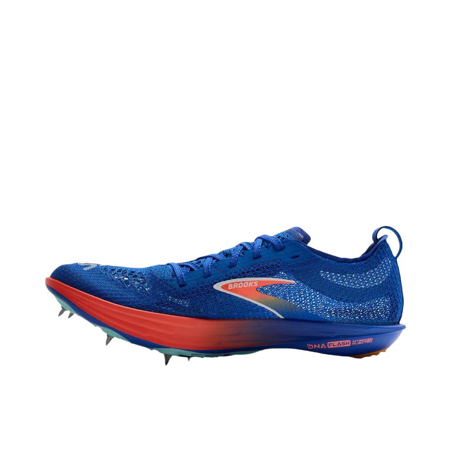 推荐商品：Brooks/布鲁克斯  Hyperion Elite  减震  低帮 钉鞋 圆头 厚底  跑鞋 钴蓝色/荧光粉橘/桔红色