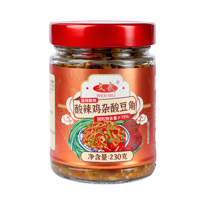推荐商品：文武 酸辣鸡杂酸豆角 瓶装