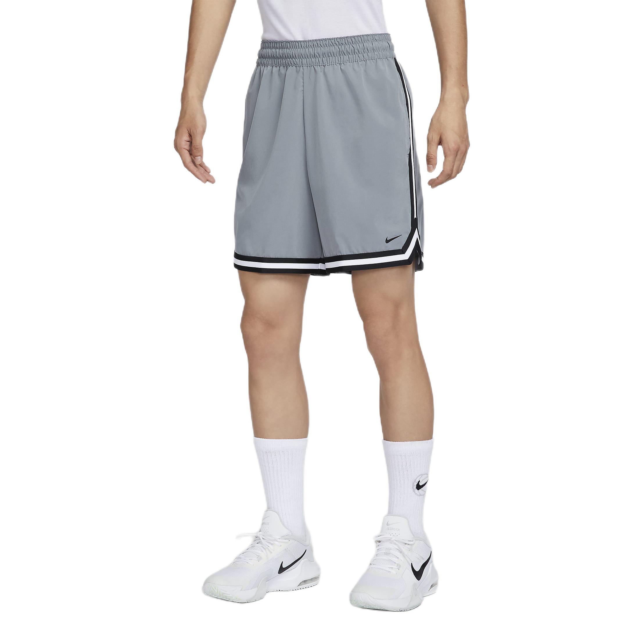 Nike/耐克 DRI-FIT美式速干透气吸汗开衩条纹梭织冰丝松紧中腰五分裤运动短裤 FN2660 灰