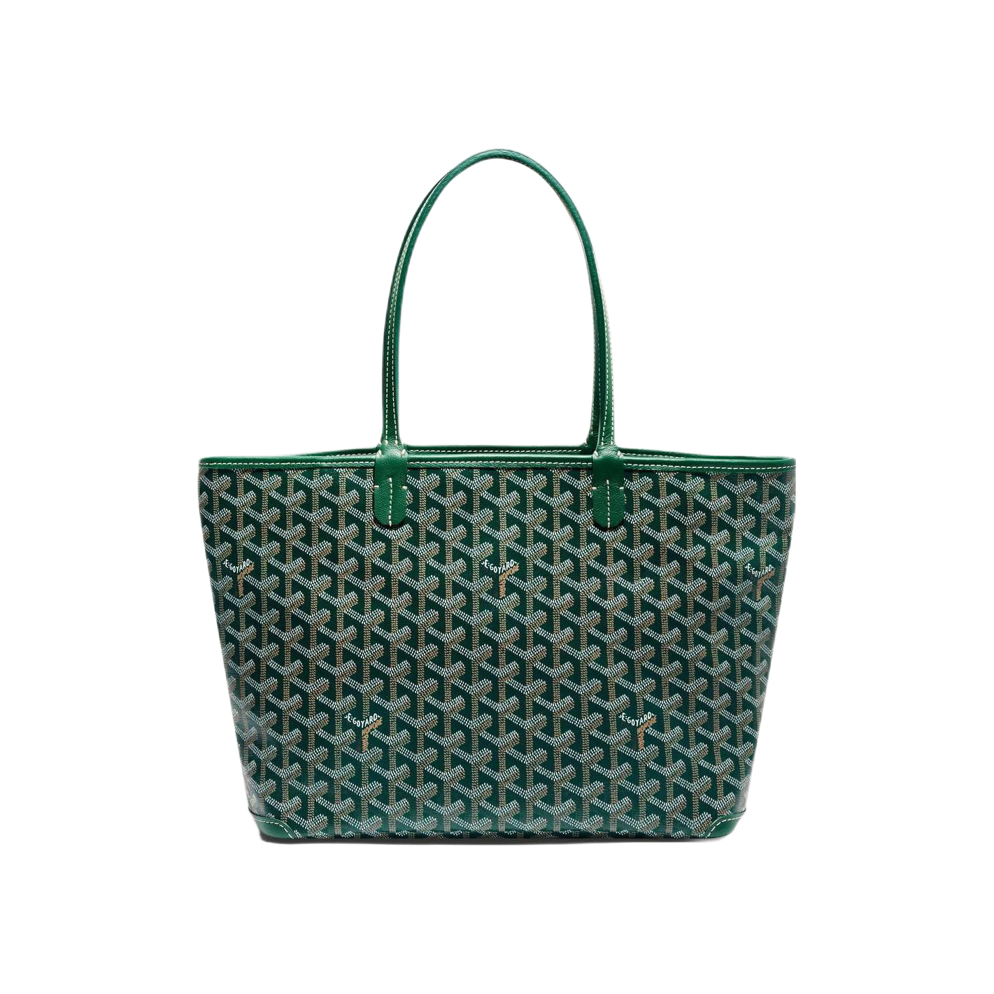 推荐商品：GOYARD/戈雅 Artois 小号 情侣款Y字老花满印皮革包角帆布拼皮购物袋手提包托特包单肩包