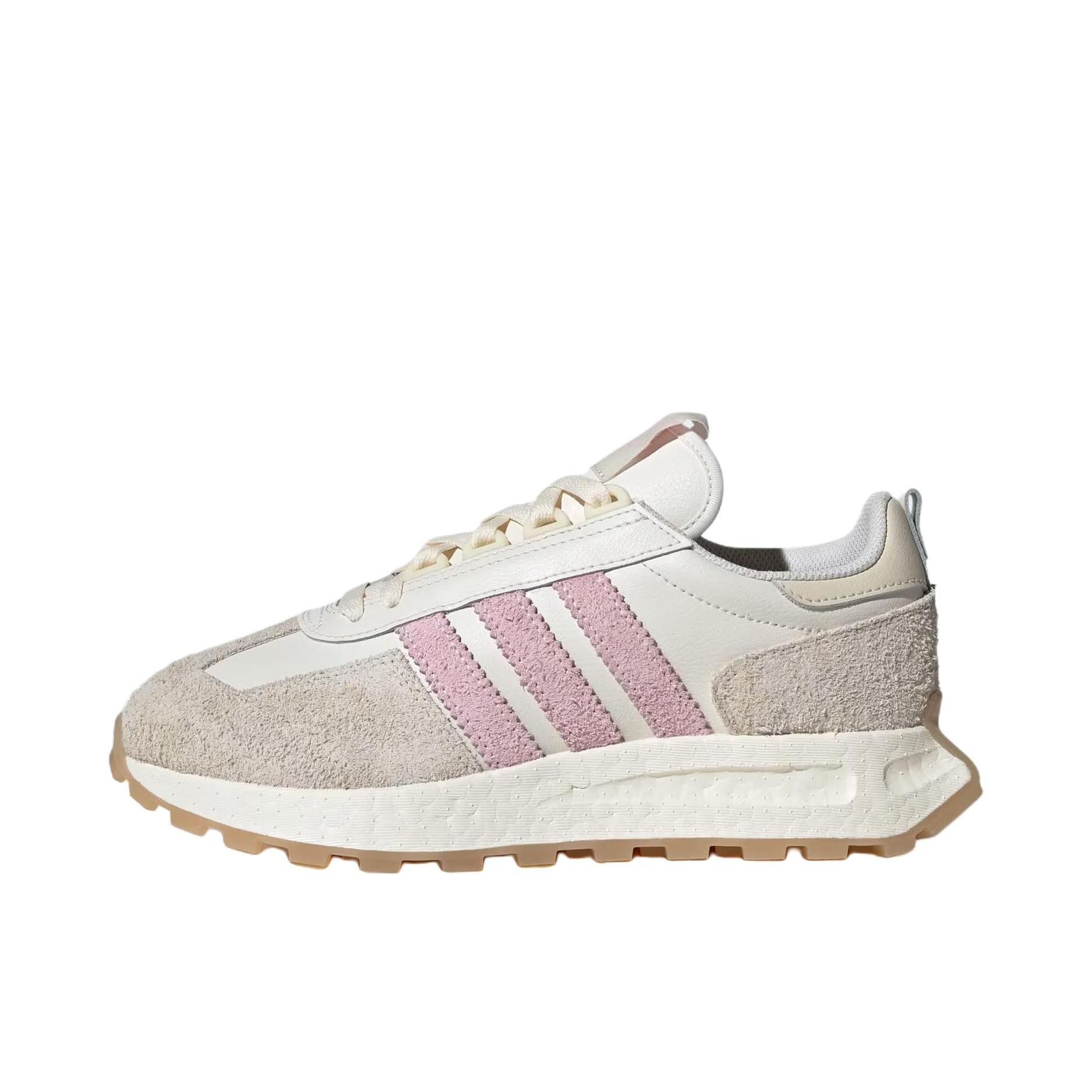 推荐商品：adidas Originals RETROPY E5 跑鞋 缓震透气复古 女款/神奇白/云朵白/清澈粉红