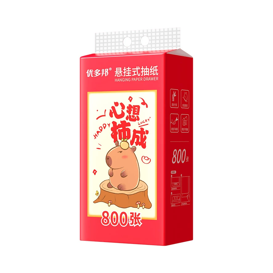 推荐商品：优多邦 心想柿成系列 4层 抽纸 170mm*115mm