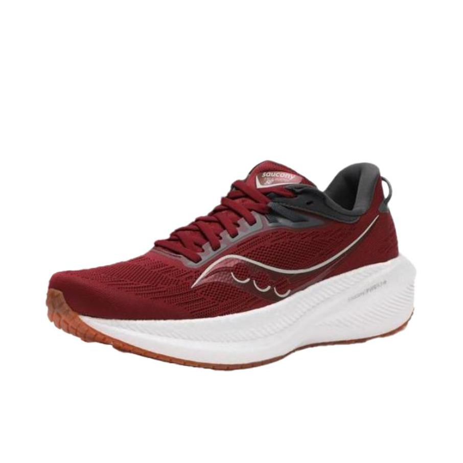 推荐商品：Saucony/索康尼 胜利21 Triumph 轻量缓震 回弹 跑鞋 红色 