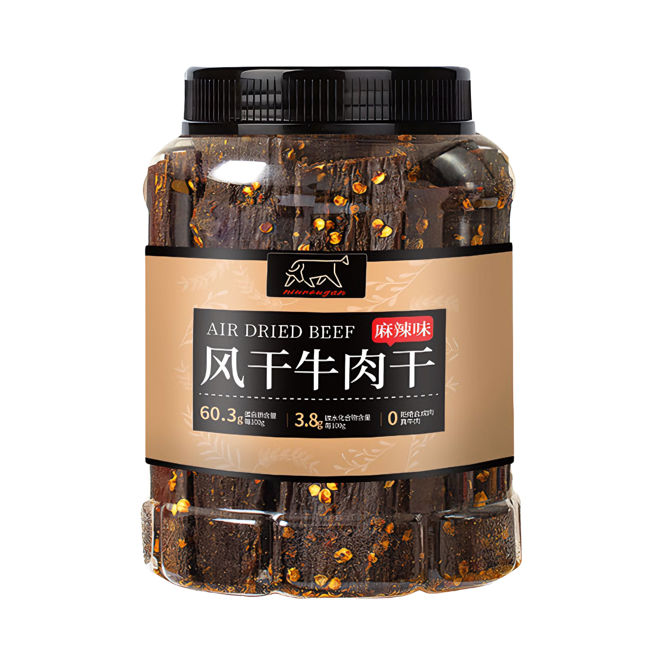 推荐商品：川小牛 风干牛肉干 麻辣味 250g 罐装