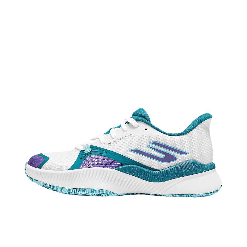 推荐商品：Skechers/斯凯奇 Slip ins 轻便 舒适 网格 减震 篮球鞋 女款/白色/青色/紫色